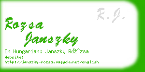 rozsa janszky business card